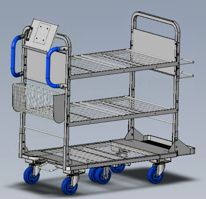 Chariot de préparation de commande pour le bricolage 6 bacs ou 12 bacs 