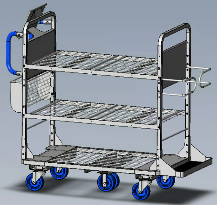 Chariot de préparation de commande pour le bricolage 6 bacs ou 12 bacs 