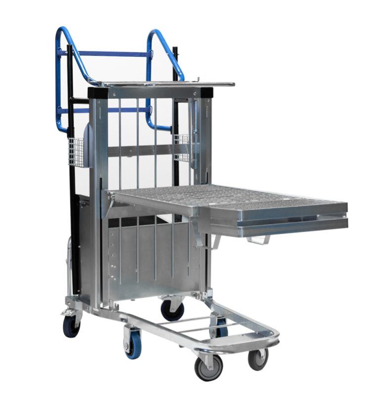 Desserte à fond constant 800x600 avec plateforme escamotable et tarage réglable